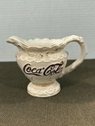 Coca Cola Pitcher Victorian Series 4”x5" Cream Brown & Gold Accents Vtg 1998