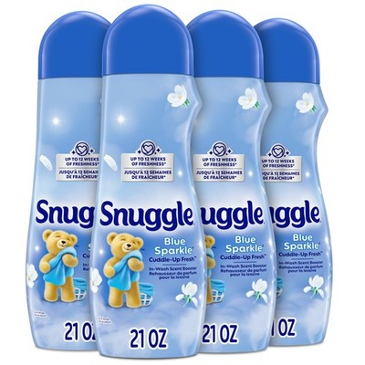 Wash Scent Booster 21 Oz Pack of 4 Blue Sparkle Snuggle Laundry Beads Freshness