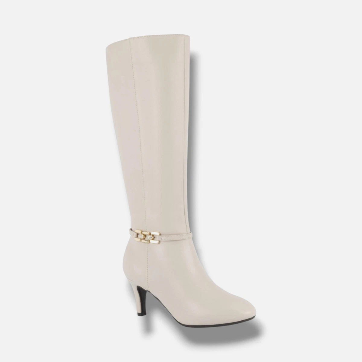 knee length dresses for ladies California Women's White Leather Boots main image 0