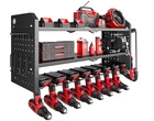 Power Tool Organizer Large 8 Drill Holder Wall Mount Heavy Duty Metal Tool Shelf