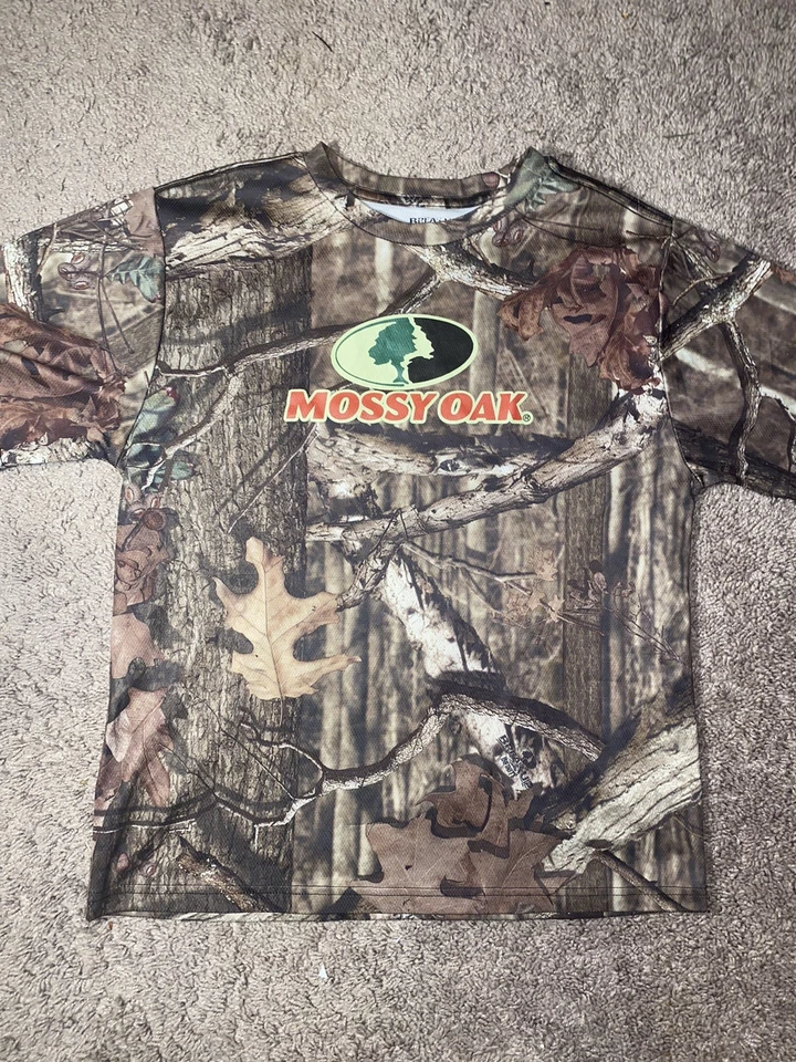 Camisa Mossy Oak Break Up Infinity Niños Niños Talla XXL 18 Camuflada Caza Madera Foto 2 de 4