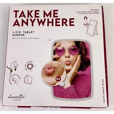 LED Tablet Mirror Take Me Anywhere 5X Magnetic Spot Mirror On-The-Go Glam