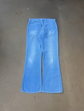 Vintage 70 s Levi s 646 Bellbottom Flare Faded Blue Corduroy Pants Size 32x31