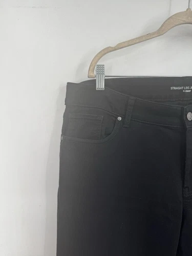 Chicos 直筒牛仔裤女式 3R 黑色 16 码高腰拉链门襟弹力牛仔布 - 第 9 张/共 9 张