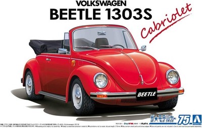 1975 Volkswagen Beetle 1303S Cabriolet VW Käfer 1:24 Model Kit Aoshima 061541