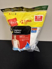 Hanes Men  s Tagless Tanks 4 Pack Size Small New