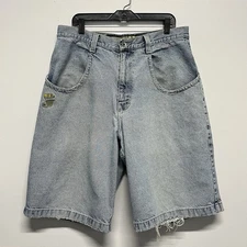 Vintage JNCO Stinger 2031 Wide Leg Baggy Skater Jean Shorts Jorts Size 36
