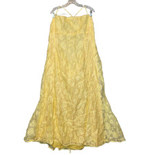Pretty Little Thing Plus Formal Yellow Women Lemon Texture Lace Up Maxi Dress 28