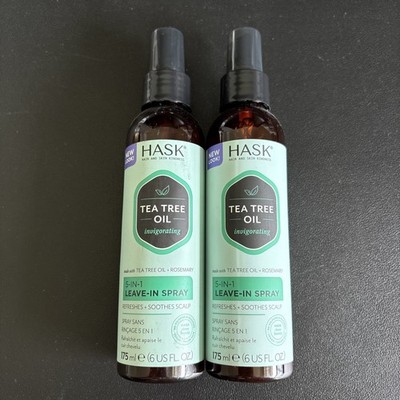 2x HASK Invigorating Sulfate-Free 5-in-1 Leave-In with Tea Tree Oil 6 fl oz