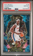 2022-23 Panini Select - Jalen Duren #176 - Cosmic Prizm - RC - PSA 10 GEM MT