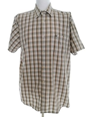 LEVIS Herren Freizeithemd Gr. XXL Khaki Baumwolle 100% Kurzer Ärmel Kariert