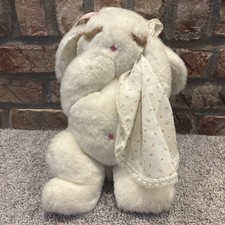 Ms Noah Toy Thumb Bunnies Bunny Rabbit Plush Blanket Made In USA Vintage White