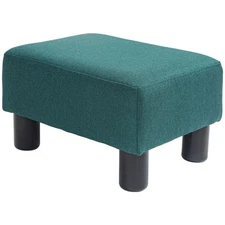 Ottoman Foot Rest, Small Foot Stool with Linen Fabric Upholstery and Plastic ...