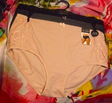 3 NEW PRIMA VALENTINA 872417X BG LACE ACCENT PANELS COTTON HIPSTER PANTIES 1X