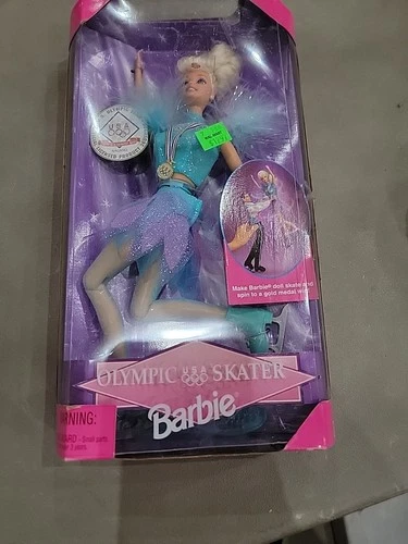 Vintage Mattel Barbie 1997 Olympic USA Skater Wind Up Spin Doll NEW IN PACKAGE