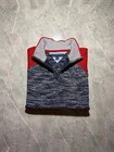 Pull Tommy Hilfiger 1 4 Zip Half Zip, Col Camionneur, Gris Chiné & Rouge #14Z1