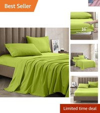 1800 Hotel Quality Wrinkle-Resistant 4-Piece Microfiber Sheet Set - Luxury Ul...