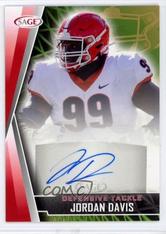 2022 SAGE High Series Red Jordan Davis #A-JD2 Rookie Auto RC 1it0