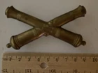Original Civil War Enlisted Man Arterillery Cross Cannons Hat Insignia w/4 Hooks