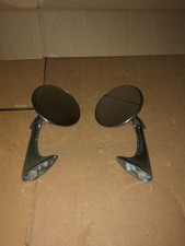 Vintage Pair Of Chrome Fenderdoor Round Sideview Mirrors