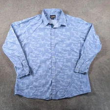 Cremieux Premium Shirt Mens 2XL Blue Camouflage Cotton Button Up
