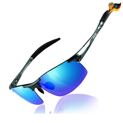 Duco Herren Sportbrille 8177SDE Sonnenbrille Polarisierte UV400 Gunmetal Blau