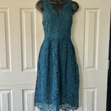 ASTR The Label Teal Lace Fit & Flare Dress Women's M Sleeveless NWT Romantic