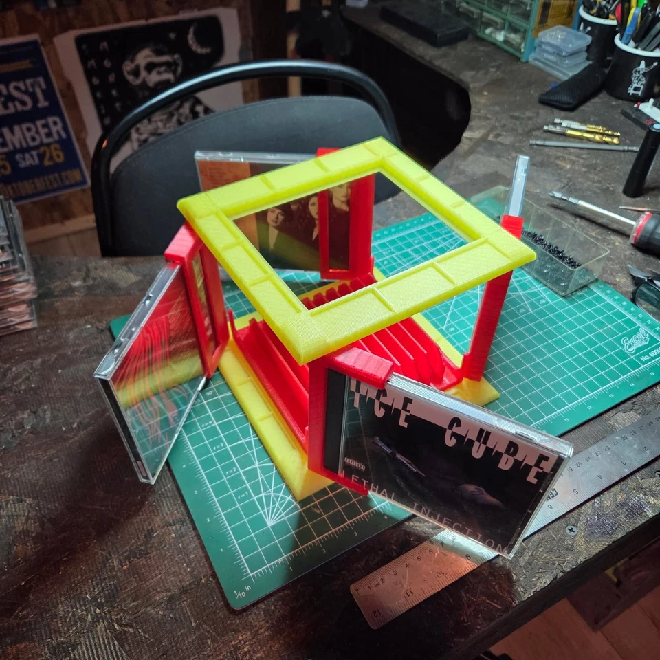 Soporte de almacenamiento de disco compacto de 16 CD estuche organizador de rack multimedia Foto 4 de 4