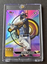 Brice Turang RC 2/3 Pink Refractor - 2023 Topps Finest #43 Brewers Rookie Card