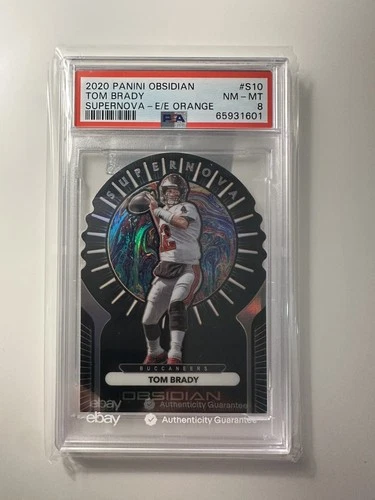 2020 Panini Obsidian Tom Brady Supernova Electric Etch Orange /25 #S10 PSA 8