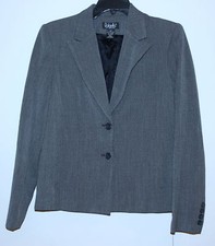 NEW womens Rafaella Jacket Blazer 2 button lapel size 8 P Petite gray