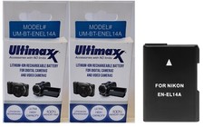 2-Pcs Hi Capacity Lithium Ion Battery for Nikon D5100 D5200 D5300