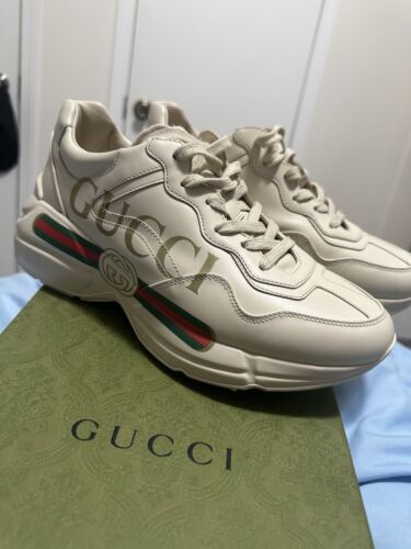 Size 8.5 - Gucci Rhyton Leather Sneaker Logo W
