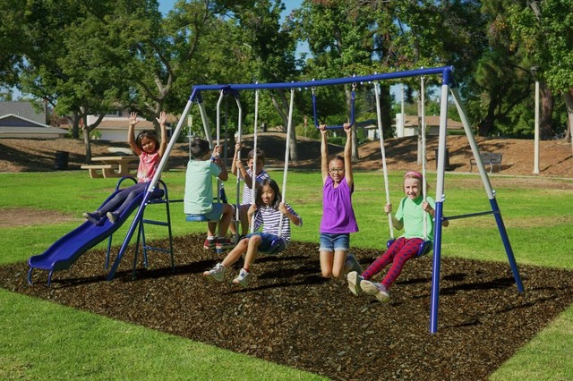 wooden swing and slide set ebay