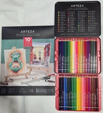 Arteza Expert Draw & Paint Set 48 Watercolour Pencils, DIY Frame Pad & Brush NEW
