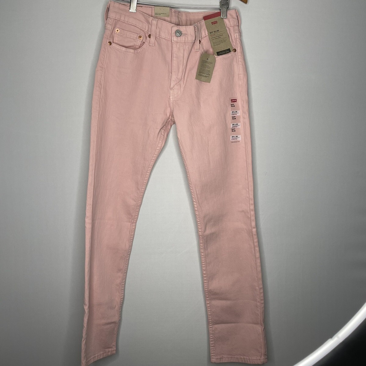 Levis Strauss Men 511 Slim Fit Jeans 29x30 Zeke Pink Ego Easy Below Waist - Main Image