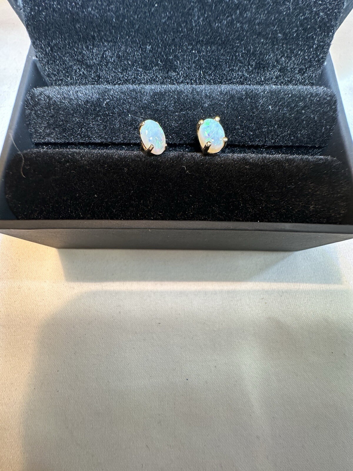 14k Gold 5mm Opal Earrings
