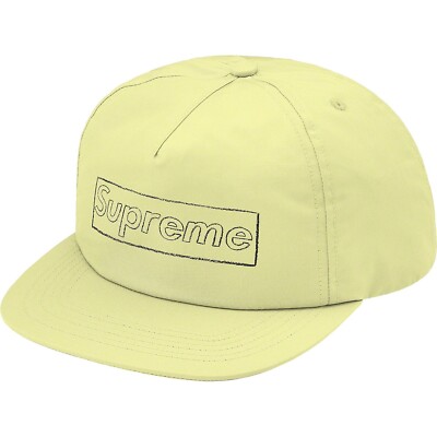 Supreme x KAWS Chalk Box Logo Hat 5-panel Yellow SnapBack | eBay