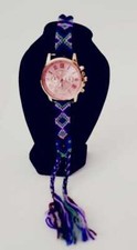 Handmade Mexican Friendship Bracelet Watch Purple Bohemian Hippie Jewelry