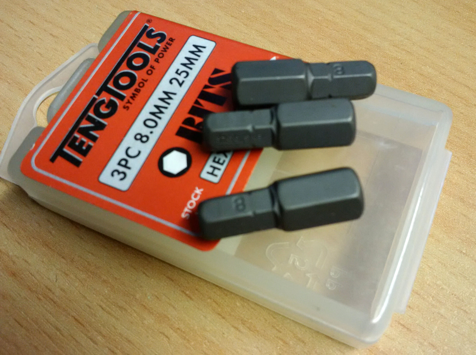 Teng Tools Screwdriver Bits - Hex 8.0mm - HEX2500803 - Pack of 3