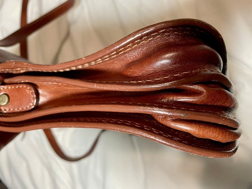 Borsa a mano vintage in pelle marrone marrone scuro DR Pelletterie Firenze borsa italiana tracolla - Foto 16 di 19