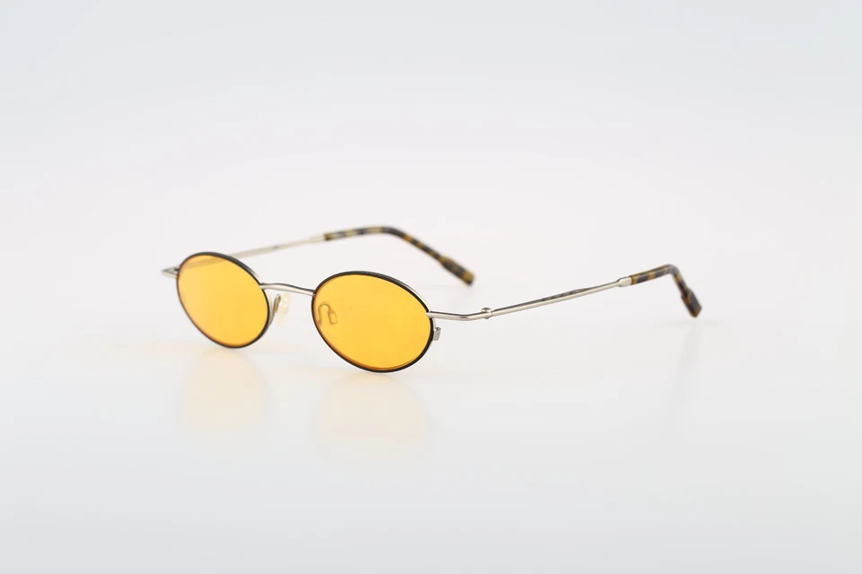 Robert Rudger 2172 148 22, 90s negro y plata steampunk gafas de sol ovaladas Nuevo de Lote Antiguo Foto 4 de 4