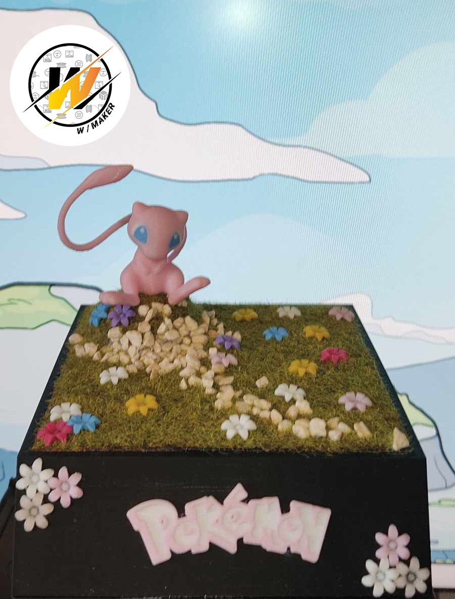 Diorama Pokémon Mew figurine plastique impression 3D décor de collection