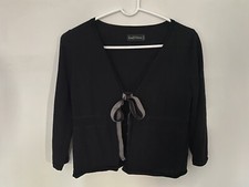Zadig  Voltaire Cardigan Black 100 Merino Wool Angel Wing Size M