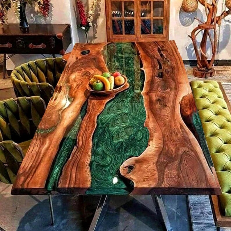 Epoxy Dining Table Epoxy wood countertop for home decor-image