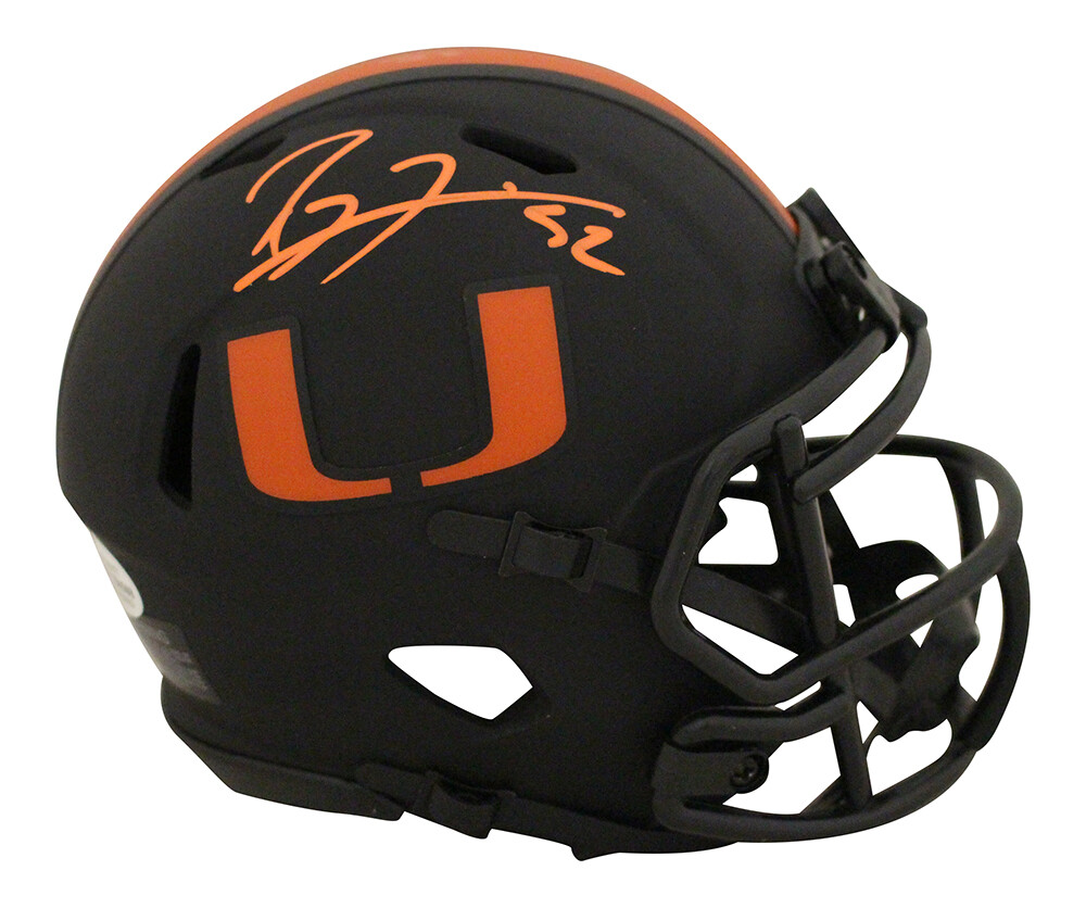 Ray Lewis Autographed Signed Miami Hurricanes Eclipse Mini Helmet Beckett 