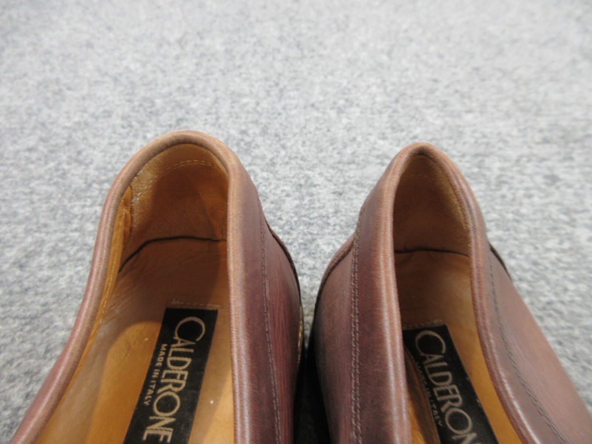 Calderone Shoes Mens Brown Leather Dress Shoe Loafer Size 11  display picture 2