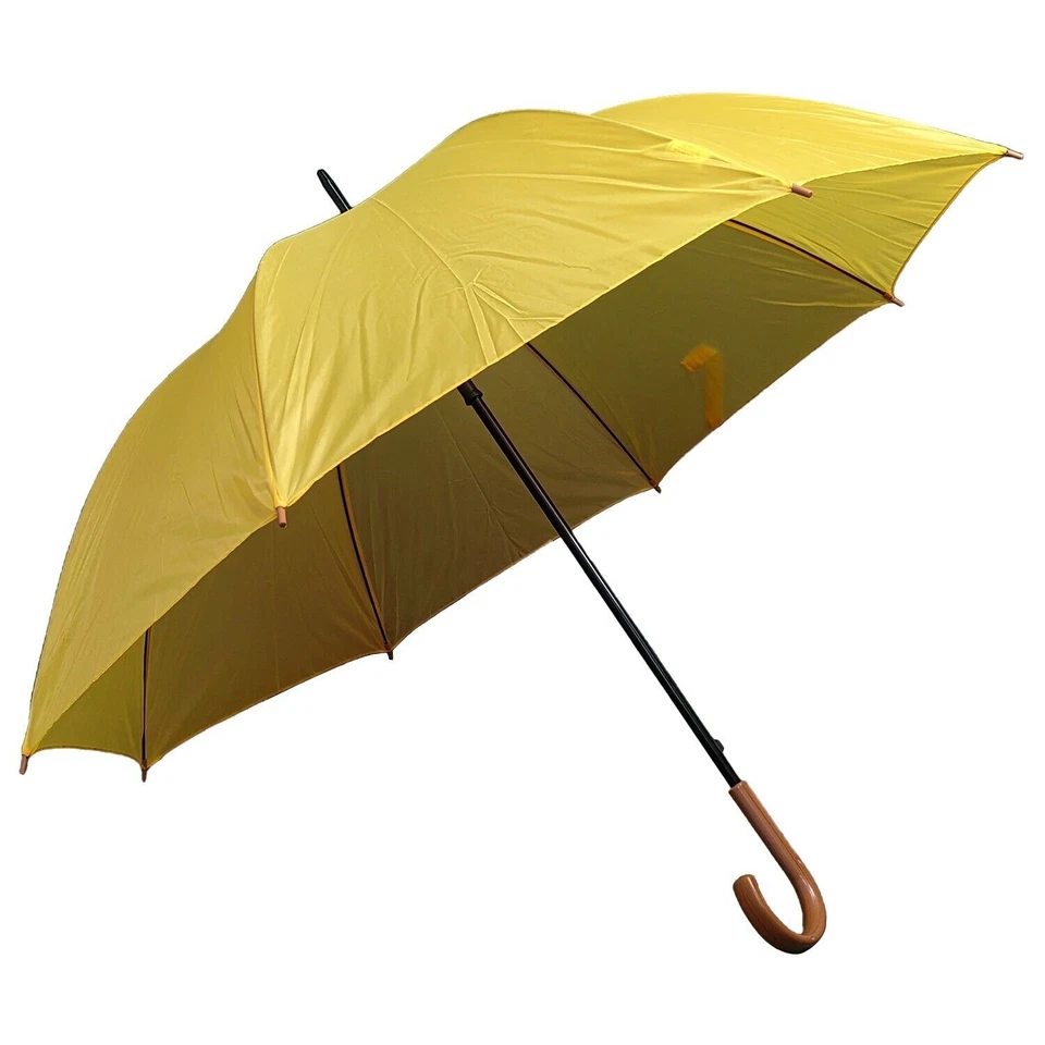 Ombrello Automatico Grande Colorato a Tinta Unita Colori Assortiti 8 Stecche - Immagine 2 di 4