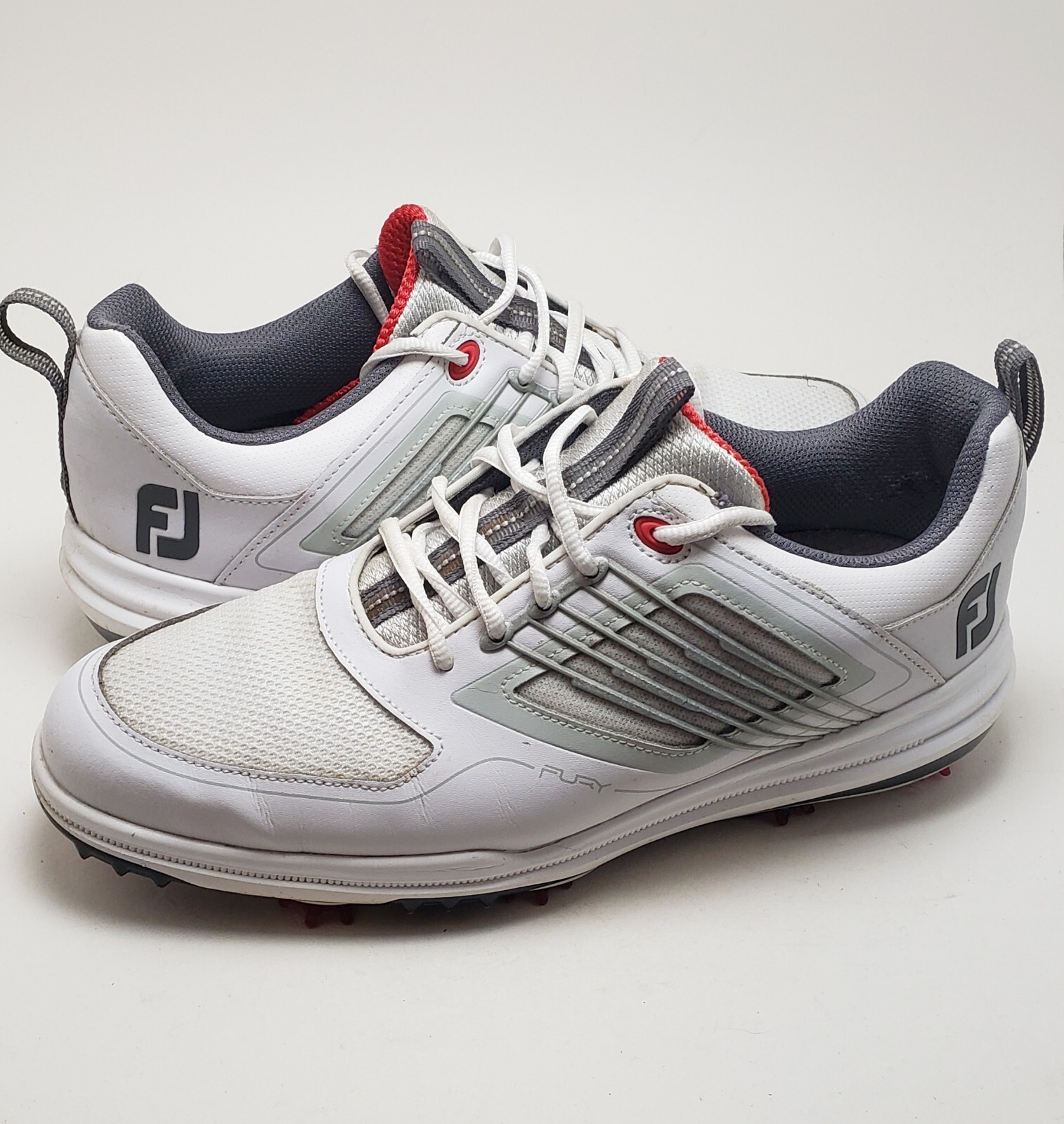 Mens FootJoy FJ Fury Ortholite White Gray Golf Shoes … Gem