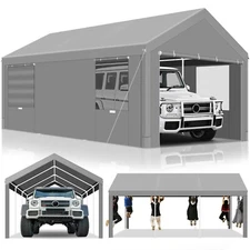 Heavy Duty Steel Canopy 10x20 Storage Shed Portable Garage Party Tent Removable！